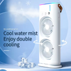 OEM USB Rechargeable Dual Head Cooling Fan 3-Speed Option Mini Portable 360 Rotation Electric Cooling Mist Table Fan