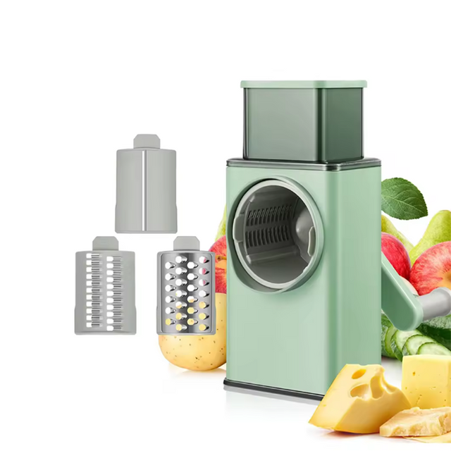 Vegetable Cutting Tool Hand Shaking Shredder, Slicer, Large Capacity Lemon Rotary Grater Vegetable Cutter