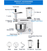 Customization 3 in 1 Electric 6L Stainless Steel 304 Machines Dough Stand Food Mixers For Sale(SM-004)