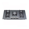 Design Reasonable Price Smart Cooktop Black Tempered Glass 5 Burner Gas Cooker Built in Gas Cooktops