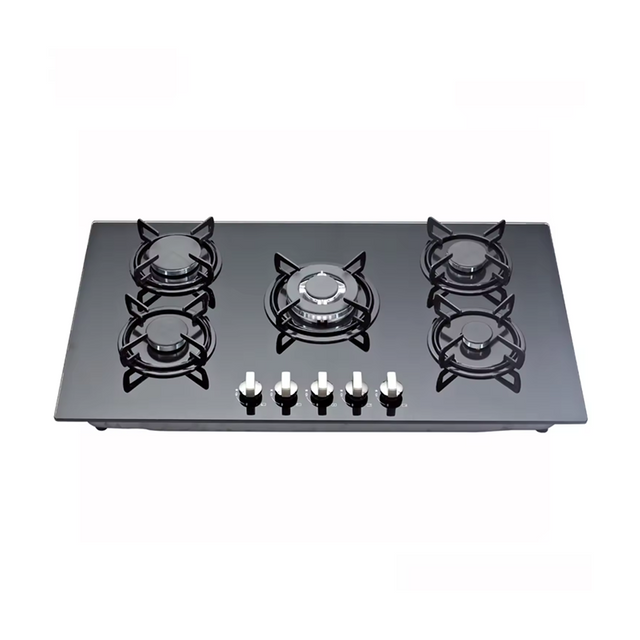 Design Reasonable Price Smart Cooktop Black Tempered Glass 5 Burner Gas Cooker Built in Gas Cooktops