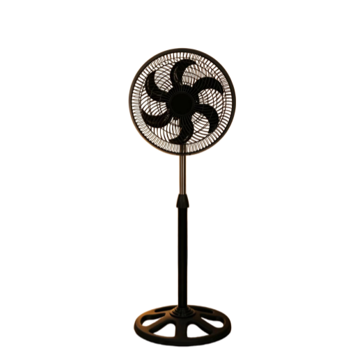 10-inch Black Stand Fan,Adjustable Height Pedestal Fan with 6 Blades for Home&Office Cooling