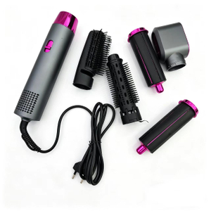 5 in -1 Hot Air Styler,Multifunctional Hair Dryer&Volumizer with Interchangeable Attachments,Negative Long Hair Straightener Curler Brush for All Hair Types.