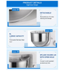 Customization 3 in 1 Electric 6L Stainless Steel 304 Machines Dough Stand Food Mixers For Sale(SM-004)
