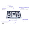 Wholesale Prices CE Certification Stainless Steel Gas Hob 5 Burner Built-in Gas Cooker Gas Cooktop