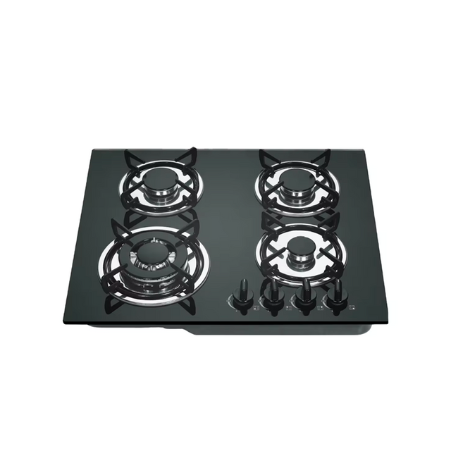 China 4 Burners Black Tempered Glass Gas Cooker Easy To Operate Home Use Cooking Stove Customize Logo Gas Stove
