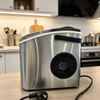 Portable Countertop Ice Maker Machine,9 Ice Cubes Ready in 6-8 Mins,compact Stainless Steel Ice Maker for Home/office/bar