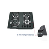 China 4 Burners Black Tempered Glass Gas Cooker Easy To Operate Home Use Cooking Stove Customize Logo Gas Stove
