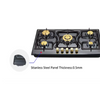Kitchen Appliance 1 2 3 4 5 Burner Gas Stove Stainless Steel Panel 5 Burner Gas Cooker 