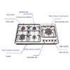 Kitchen Appliance Energy Saving Kitchen Hot Sell 5 Burners Built-in Stainless Steel Gas Hob