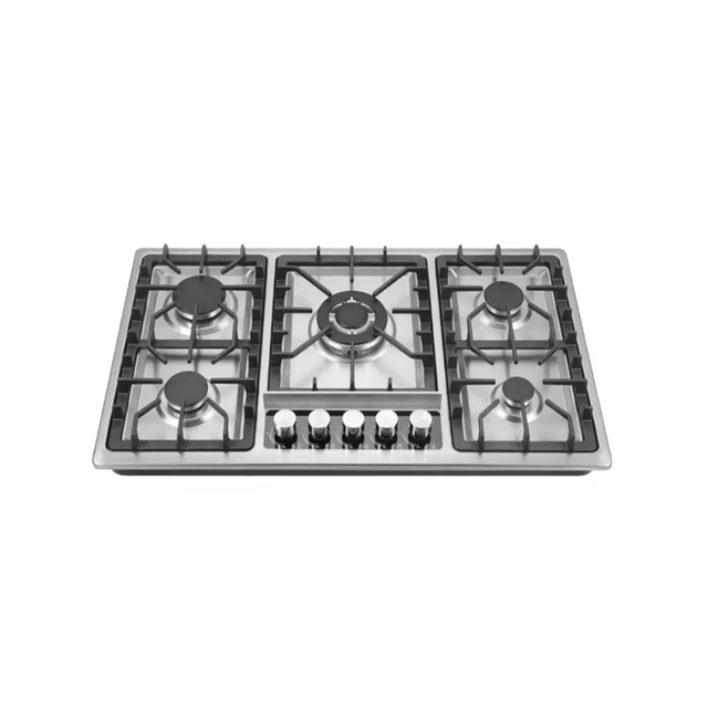 The Most Popular Hot Selling 5-Burner Gas Hob Stainless Steel Built-In Gas Cooker for Household Use