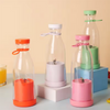 2024 Hot Selling Usb Wireless Charging Juice Cup 6 Leaves Knife Head 380ML Portable Fruit Juice Blender 6 Blade Blender