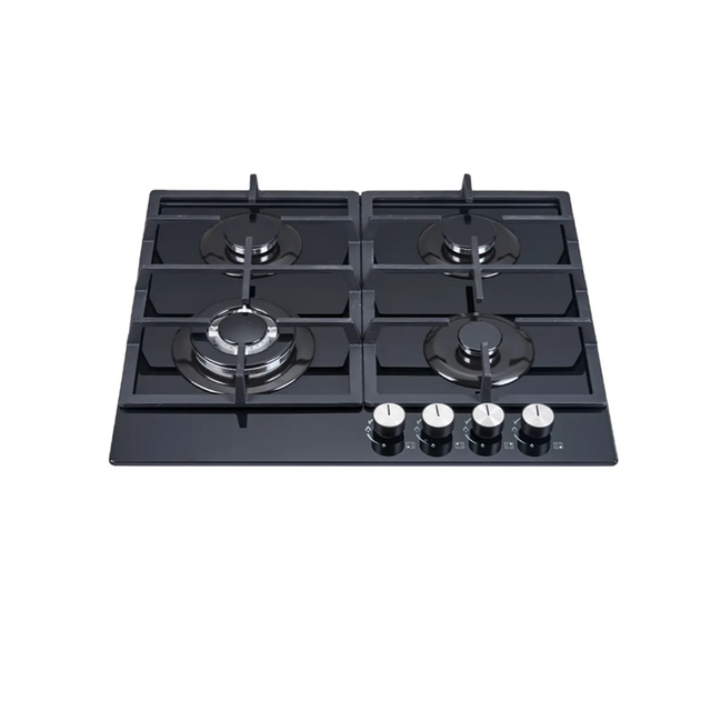 Temperature Control Built-in Gas Hob with Safety Device Tempered Glass Panel Cooktops 4 Burner Gas Cooker