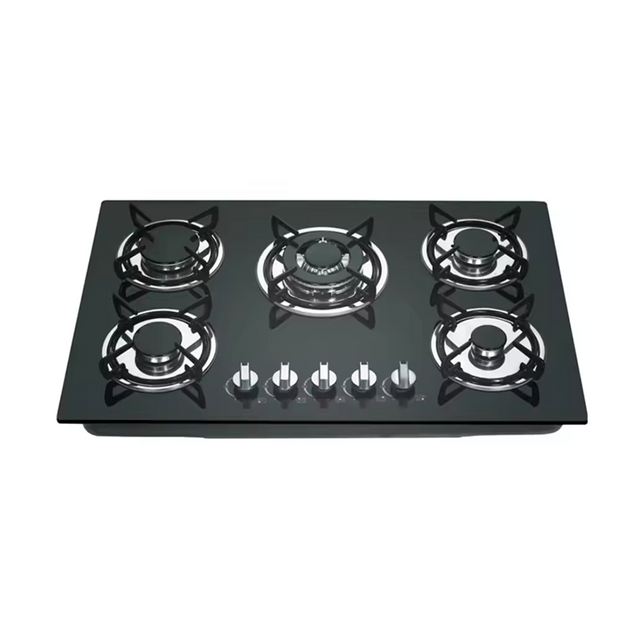 5 Burner Built In Tempered Glass Cooker Gas Stove