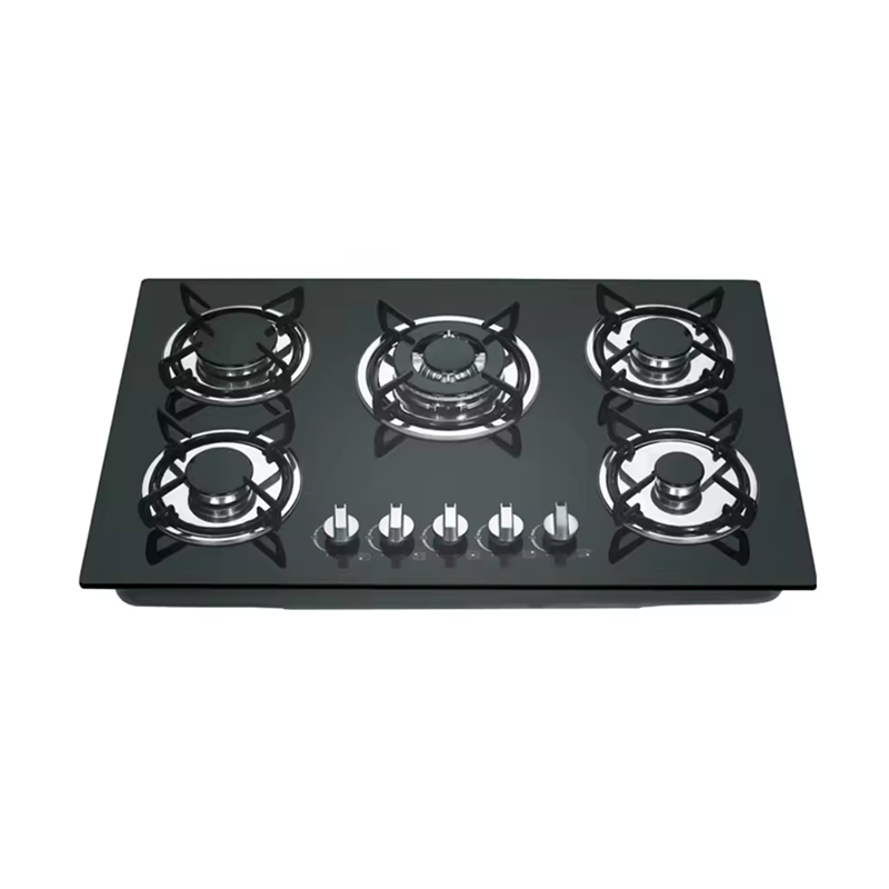 5 Burner Built In Tempered Glass Cooker Gas Stove