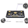 Kitchen Appliance 1 2 3 4 5 Burner Gas Stove Stainless Steel Panel 5 Burner Gas Cooker 