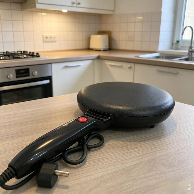 Electric Crepe Maker,non-stick Pancake Machine,8-inch Portable Crepe Pan for Breakfast,party,home Use