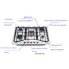 New Arrival Durable Easy Clean 5 Burners Gas Cooker Built-in Gas Stove For Home Use