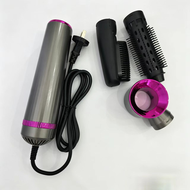 Multifunctional Styling Air Comb,3-in-1 Hot Air Styler with Interchangeable Attachments,Negative Lon Hair Dryer Volumizer Brush for Straightening,Curling&Drying