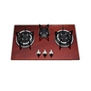 Newest Color Tempered Glass Designs Red Color Tempered Glass Surface Stove 3 Burner New Gas Cooking Hob