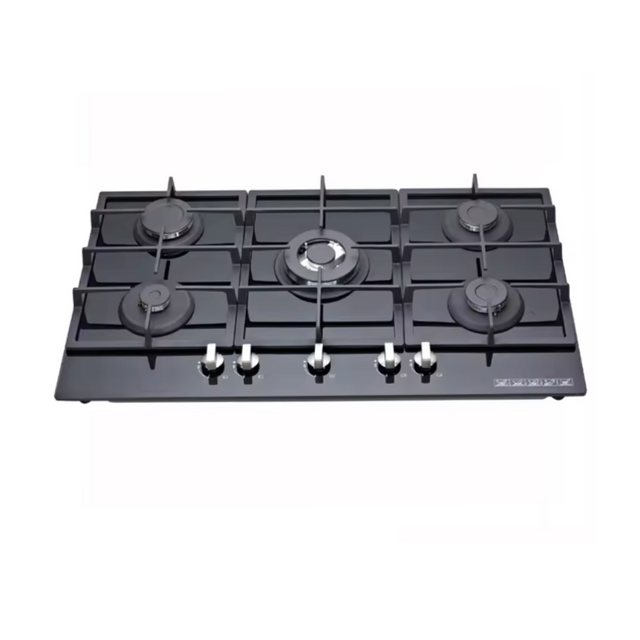 Smart Design 5 Burner Gas Cooker with Safety DeviceTempered Glass Built in Gas Stove 