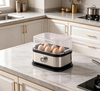 Stainless Steel Egg Cooker,Multi-Function Electric Egg Steamer with Auto Shut-off&Transparent Lid
