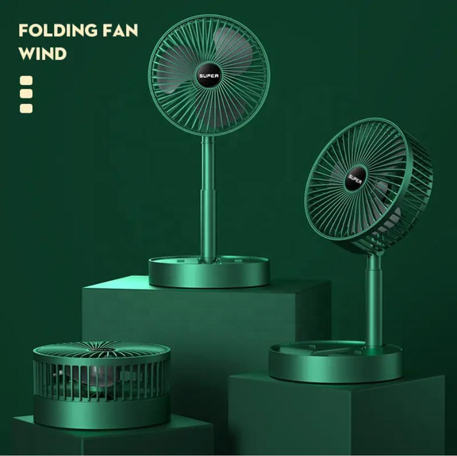 Telescopic Folding USB Rechargeable Fan,Portable Adjustable Desk Fan with 3 Wind Speeds,180° Foldable&Extendable Personal Cooling Fan for Home,Office&Outdoor
