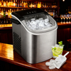 Portable Countertop Ice Maker Machine,9 Ice Cubes Ready in 6-8 Mins,compact Stainless Steel Ice Maker for Home/office/bar