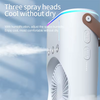 OEM USB Rechargeable Dual Head Cooling Fan 3-Speed Option Mini Portable 360 Rotation Electric Cooling Mist Table Fan
