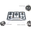 Kitchen Appliances Stainless Steel Easy Cleaning Cast Iron Built-in Gas Stove 5 Burners Cooktops Portable Gas Stove