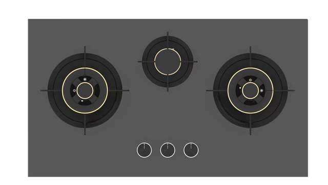 Built-in 3 Burner Gas Cooktop,black Tempered Glass Gas Stove with Brass Burner Cap,high Power Kitchen Gas Hob ,household Triple Burners Gas Cooking Range
