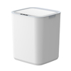 Touchless Smart Sensor Trash Can,white Rectangle Automatic Induction Garbage Bin with Light Grey Rim,household Waterproof Waste Bin for Kitchen Bathroom,bedroom,office