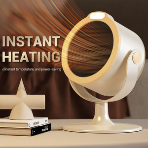 Dual-color Ceramic Space Heater,650W Portable Electric Heater with 360°adjustable Angle for Desk&bedroom