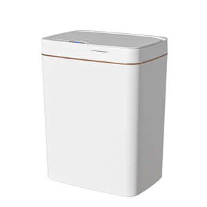 smart sensor trash can,white body gray rim automatic touchless garbage bin,slim rectangle waste bin for bathroom kitchen bedroom office