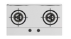 Built-in 2 Burner Stainless Steel Gas Cooktop,brushed Stainless Steel Double Gas Stove with Golden Brass Burner Caps,dual High Power Wok Gas Hob,household Kitchen Embedded Gas Cooking Range