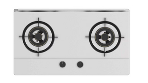 Built-in 2 Burner Stainless Steel Gas Cooktop,brushed Stainless Steel Double Gas Stove with Golden Brass Burner Caps,dual High Power Wok Gas Hob,household Kitchen Embedded Gas Cooking Range