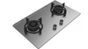 Built-in 2 Burner Stainless Steel Gas Cooktop,brushed Stainless Steel Double Gas Stove with Golden Brass Burner Caps,dual High Power Wok Gas Hob,household Kitchen Embedded Gas Cooking Range